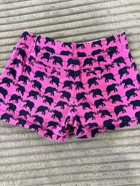 crown & ivy Hot Pink Elephant Print Jean Shorts